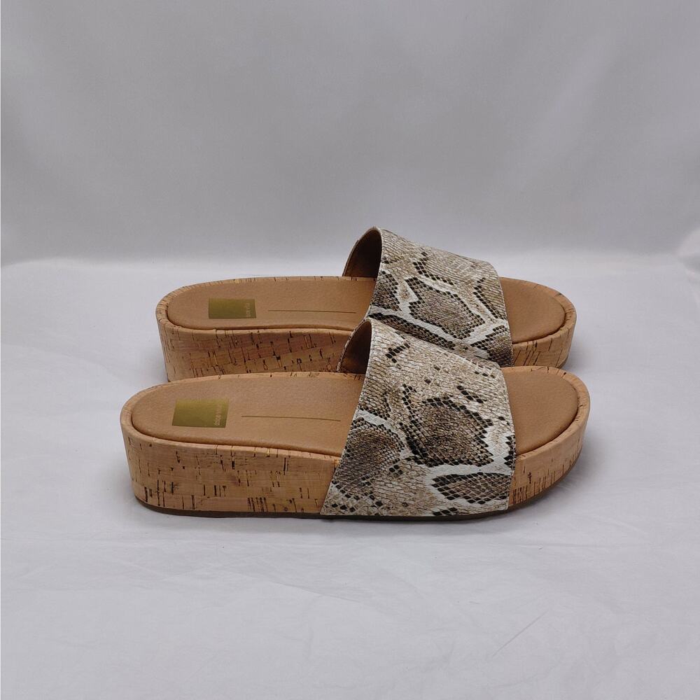 Dolce Vita Womens Wedge Platform Sandals Size 10 Snake Print Y2K Boho Cork Heel